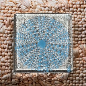 Coasters: NZ Made Glass Coaster Kina - Sky Blue - Single in display box