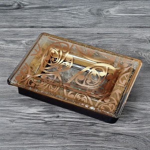 NZ Made Glass Rimu Soap/Jewelry Dish Kowhaiwhai - Copper
