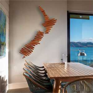 Wall Art: NZ Squiggle Map Wall Art Rimu