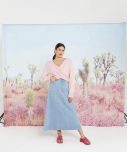 Products: Bettie Skirt Stone Wash Denim - Fifty Five