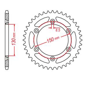 Drive Components: MTX 251 Hornet Lightweight Steel Rear Sprocket #520