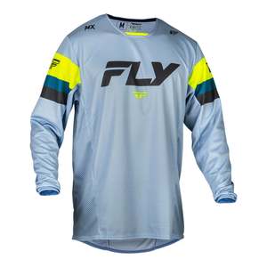 Off Road: FLY Racing Kinetic Prix Jersey - Ice Grey / Charcoal / Hi-Vis