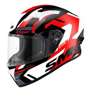 Helmets: SMK Stellar K Power Helmet - Black / Red / White