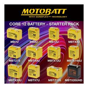 Hard Parts: Motobatt Starter Pack Core - 12 Batteries