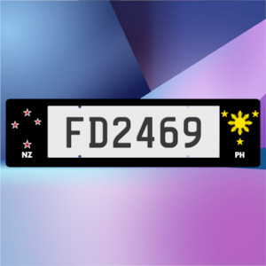 Number Plate Frames: NZ PH Winged Plate Frames