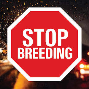 STOP Breeding Sticker