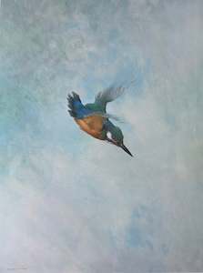 Print: "Kingfisher Diving" - Raymond Ching