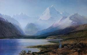 Nicolas Chevalier: "Mt. Cook from Lake Pukaki"- Nicholas Chevalier
