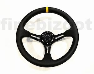 Car Parts: Steering Wheel Vinyl Deep Dish Slot 320MM - Black Stitching
