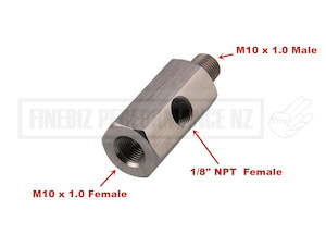 Thread Fittings: 1/8'' NPT Oil Pressure Sensor Tee - M10 X 1 male & Female Adaptor