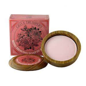 Geo. F. Trumper Rose Hard Shaving Soap 80g Wooden Bowl