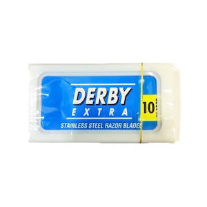 Pack of 10x Derby Razor Blades (blue)