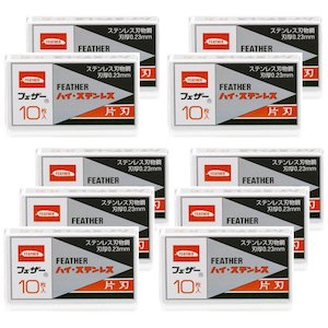 Single Edge Se Blades: 100x Feather Single Edge FHS-10 Hi-Stainless Blades