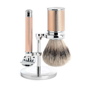 Mühle Traditional 3 part Shaving set (Rosegold with Silvertip Badger)