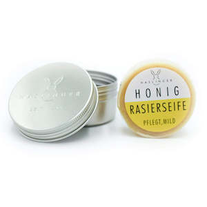 Shaving Soaps: Haslinger Honey Shaving Soap 60g (Tin bowl)