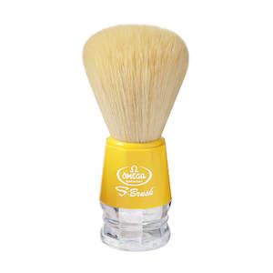 Synthetic Brushes: Omega Synthetic Shaving Brush S10018 (Fibre bristle, Yellow Handle)