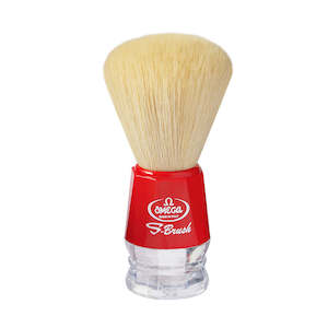 Omega Synthetic Shaving Brush S10018 (Fibre bristle, Red Handle)