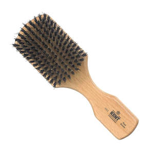 Hair Brushes: Kent Mens Finest Beechwood Pure Black Bristle Rectangular Club Brush OG2