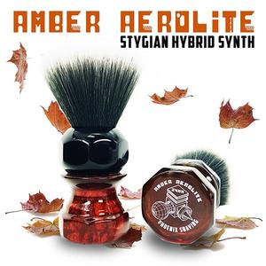 Phoenix Shaving Amber Aerolite 24mm Stygian Synth Hybrid Brush
