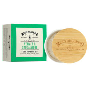 Scottish Fine Soaps (Vetiver & Sandalwood) - Shave Soap & Bowl Set 100g
