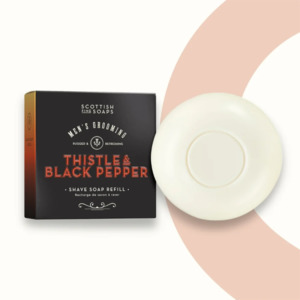 Scottish Fine Soaps Shave Soap Refill 100g (Thistle & Black Pepper)