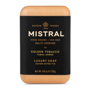 Face Body: Mistral Golden Tobacco Men's Luxury Soap 250g