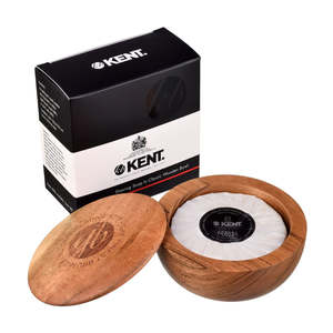 Sensitive Skin Range: Kent Luxury Shaving Soap in a Wooden Bowl