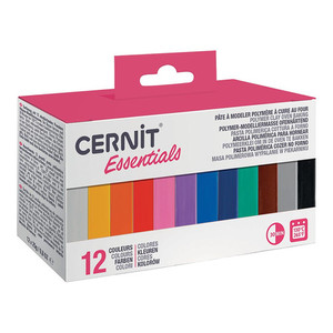 Cernit Polymer Clay Mini Blocks 25g – Essentials Pack of 12 Finesse Mediums