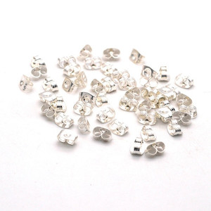 Products: Bright Silver Ear Nuts (50 Pairs) Finesse Mediums