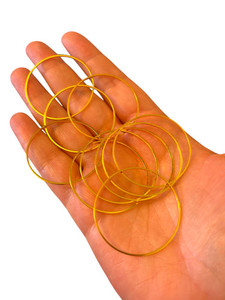 Products: Extra Large Circle Link Ring- Stainless Steel-40mm - Gold - (10pc) Finesse Mediums