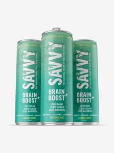 SAVVY BRAIN BOOST+ Lemon Lime 330ml Box of 12