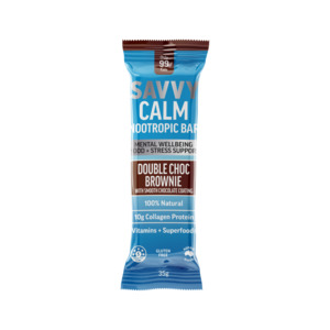 PRE-ORDER AVAILABLE ON SUBSCRIPTION SAVVY Calm+ Nootropic Bars (Double Choc Brownie)