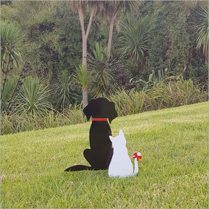 Products: Crystal Ashley Garden Stakes Set - Cat and Dog Inspire Te Anau