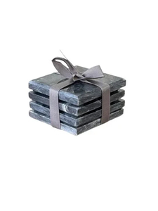 Square Marble Coasters Set 4 Black 9x9cm Inspire Te Anau