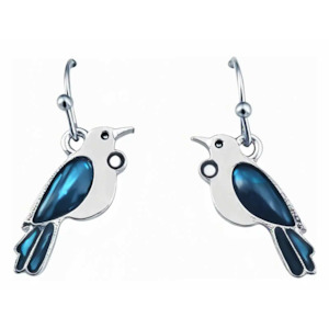 Paua MOP Tui Dangle Hook Earrings