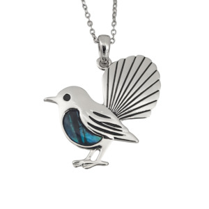 Necklaces: Paua Fantail Chain Pendant Necklace