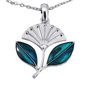 Necklaces: Paua Pohutukawa Chain Pendant Necklace