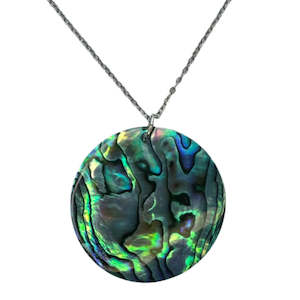 Necklaces: Paua Minimalist Disc Chain Necklace