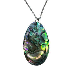 Necklaces: Paua Minimalist Oval Chain Necklace