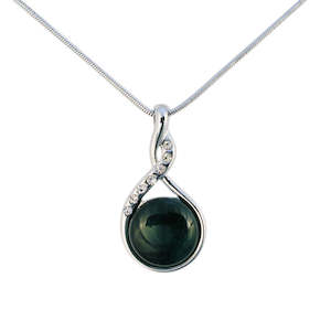 Necklaces: Jade Diamante Twist Drop Chain Necklace