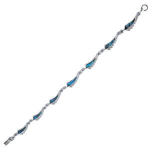 Paua Silver Fern Linked Bracelet