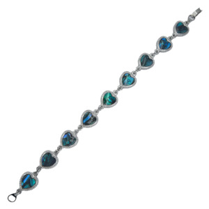 Paua Heart Linked Bracelet