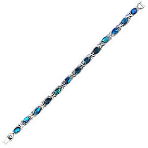 Bracelets: Paua Oval Plaited Linked Bracelet