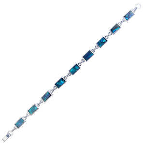 Bracelets: Paua Rectangle Linked Bracelet