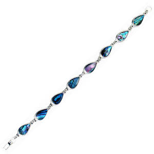 Bracelets: Paua Bezel Droplet Linked Bracelet