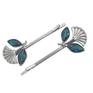 Hair Accessories: Paua Pohutukawa Flower Hair Pins