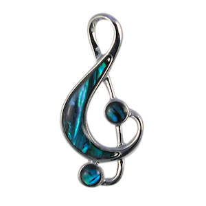Paua Treble Clef Brooch