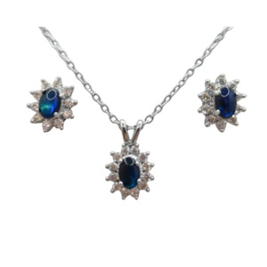 Pendant Sets: Paua Victorian Necklace Earring Set