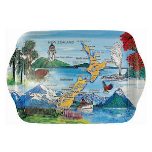 Decorative Melamine Tray New Zealand Map