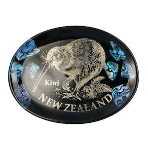 Giftware: Decorative Oval New Zealand Kiwi Resin Plate
